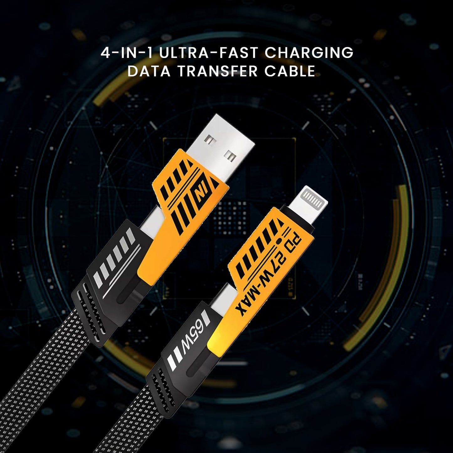 4 IN 1 ONE ULTRA FAST CHARGING & DATA TRANSFER CABLE